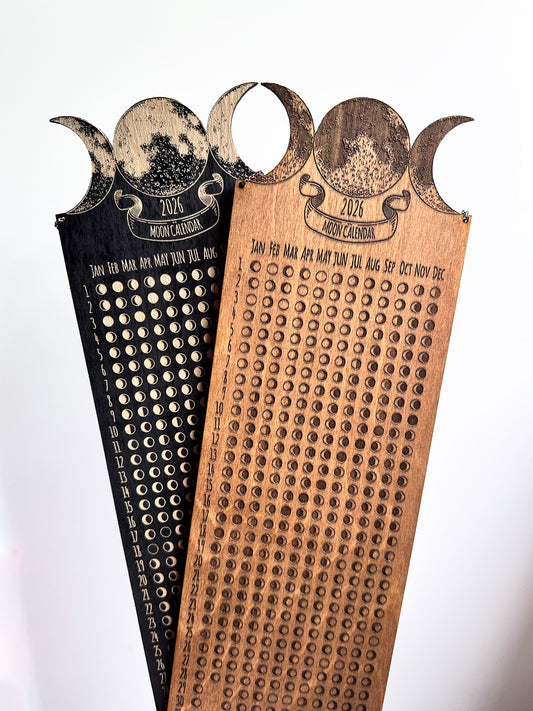 Lunar Moon Calendar, Phases of the Moon - Faux Theory Design