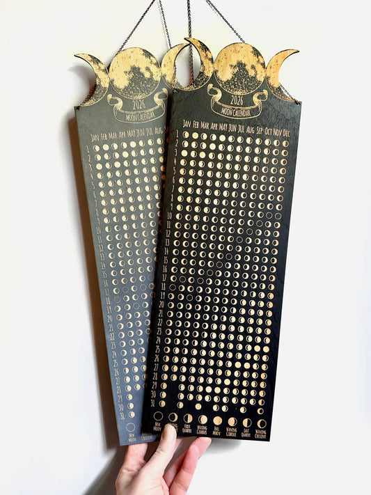 Lunar Moon Calendar, Phases of the Moon - Faux Theory Design