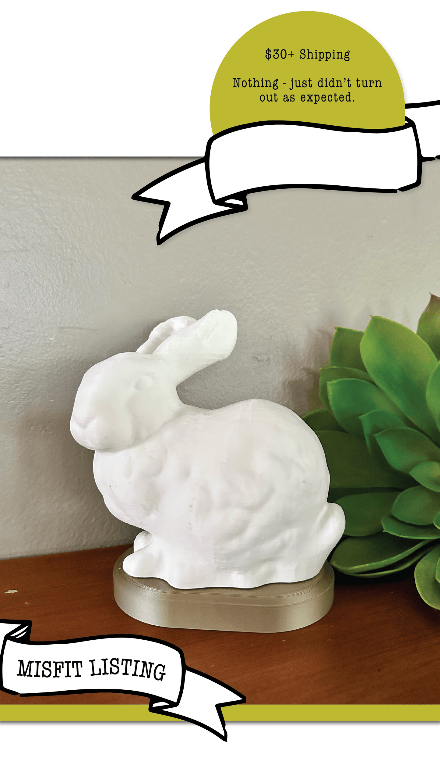 MISFIT LISTING - Bunny Lamp - Faux Theory Design