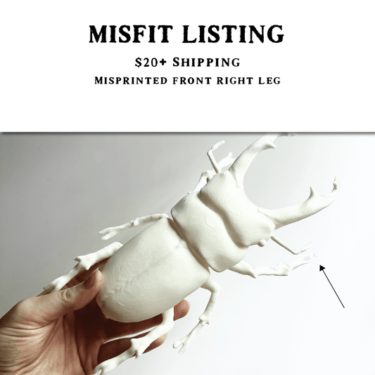 MISFIT LISTING - Giant Beetle - White Stag - Faux Theory Design