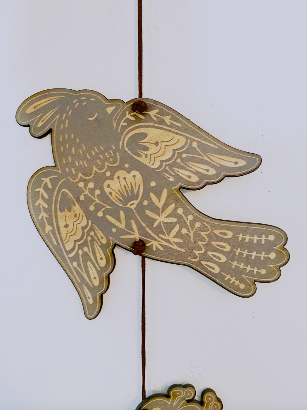 Folk Art Floral Garland, Birds and Flowers