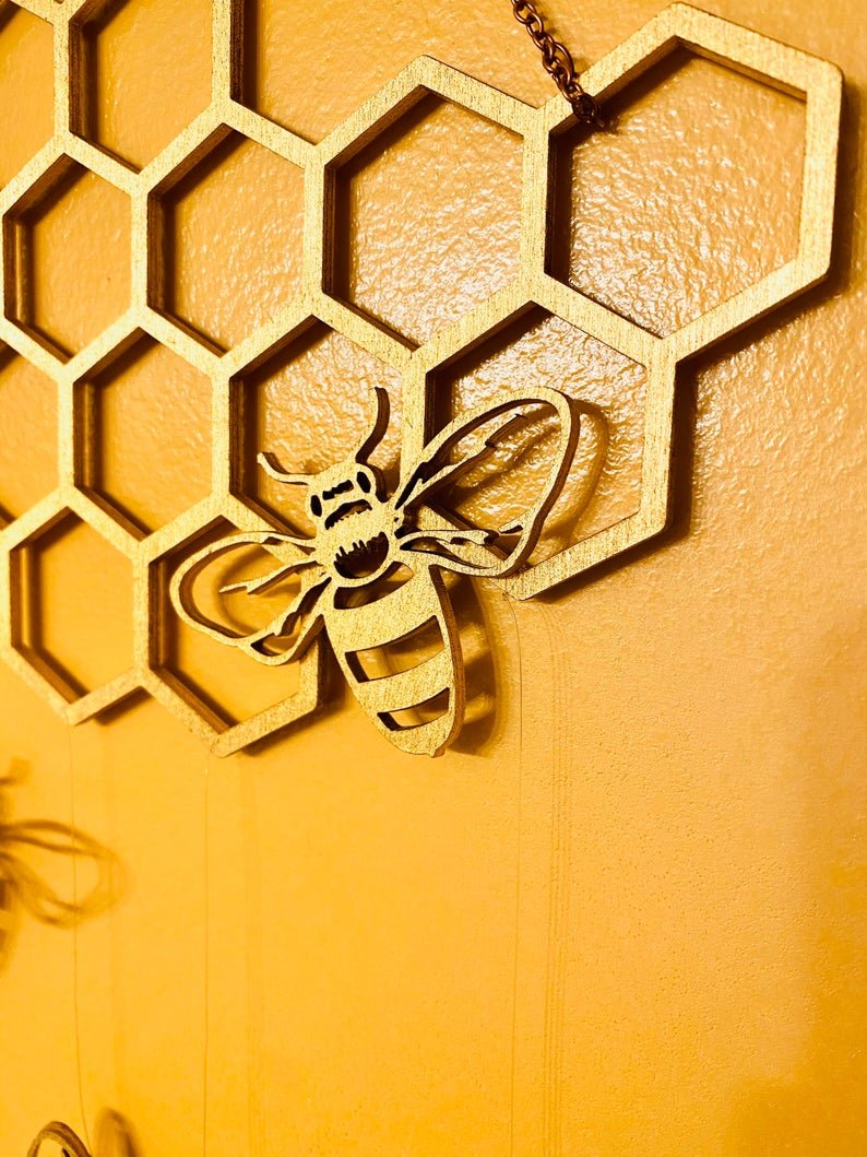 Bee Honeycomb Wall Hanging - Faux Theory Design