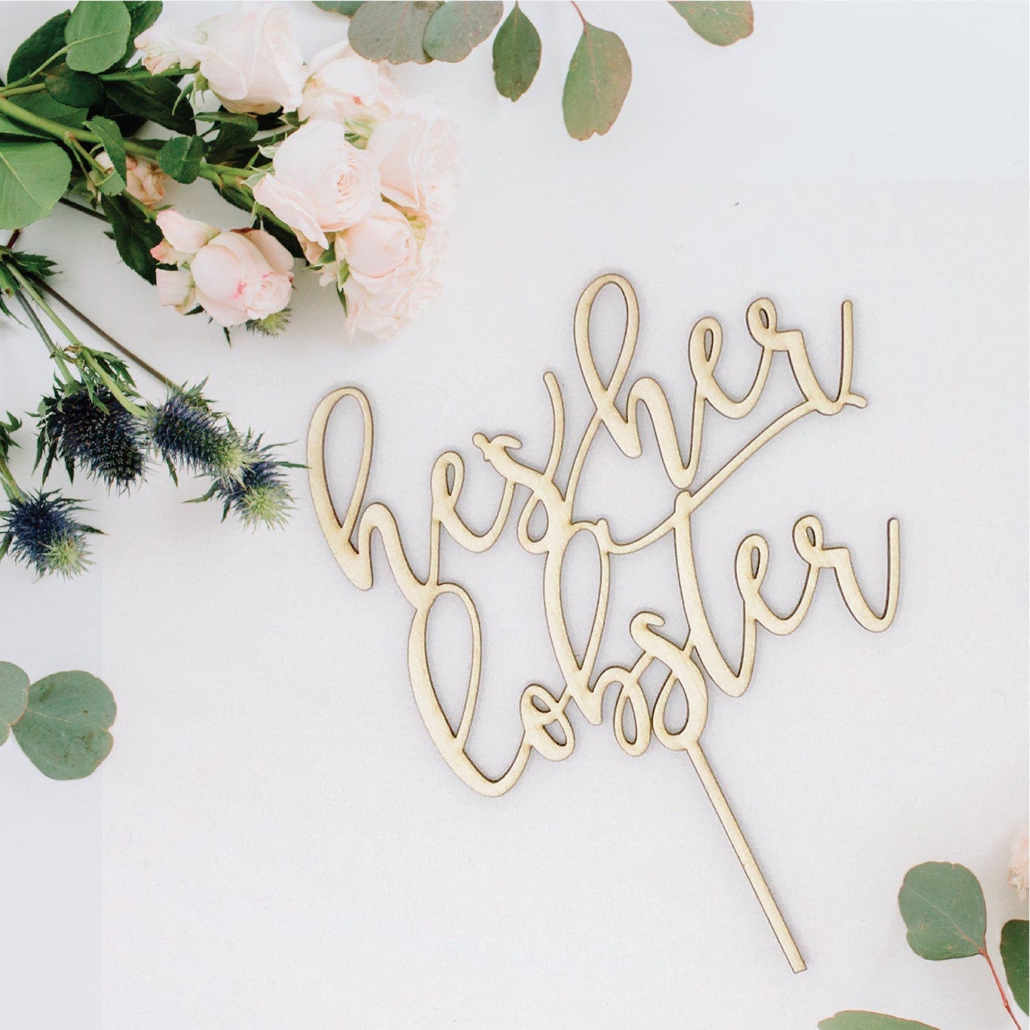 He's Her Lobster Cake Topper - Faux Theory Design