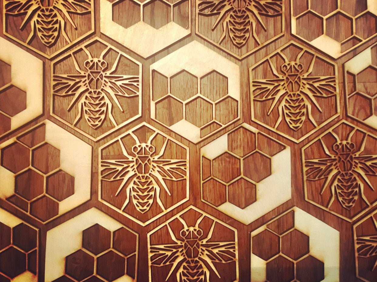 Honey Comb Bee Coasters - Faux Theory Design