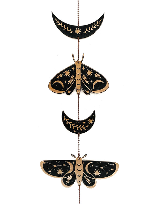 Moth and Moon Garland - Faux Theory Design