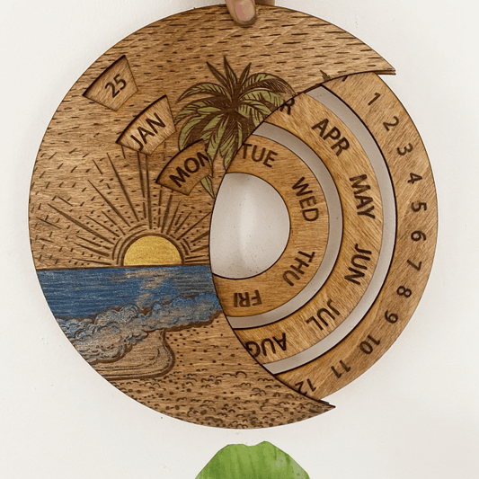 Perpetual Calendar Beach Painting - Faux Theory Design