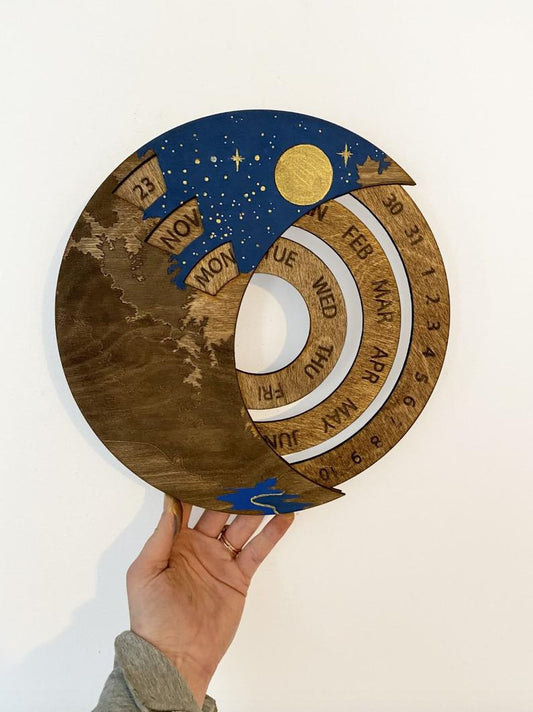 Perpetual Calendar River Painting - Faux Theory Design