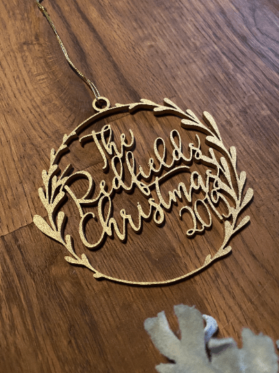 Personalized Name Christmas Ornament - Faux Theory Design