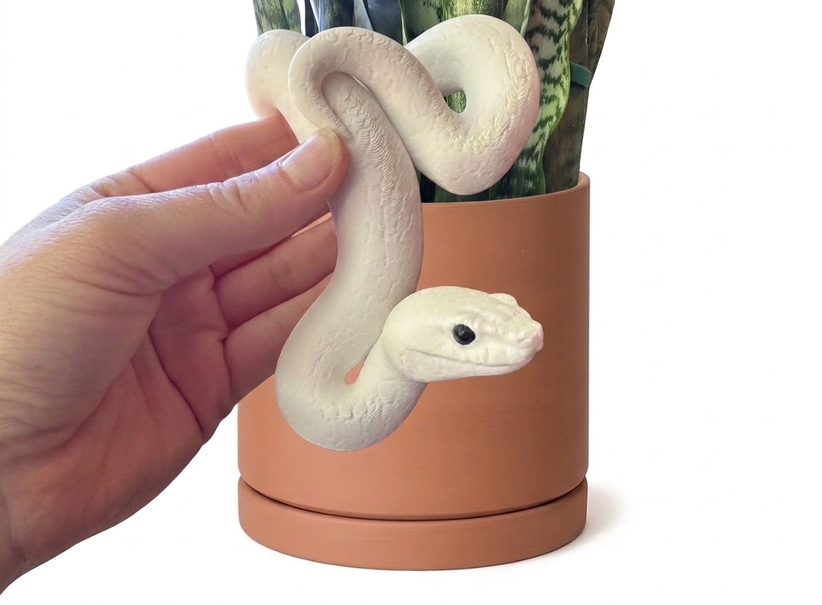 Modern Snake Pot Hanger: 3D Printed Serpent Decor for Indoor Plants