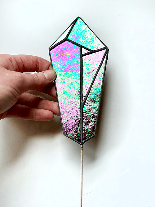 Crystal Stained Glass Plant Stakes - Faux Theory Design