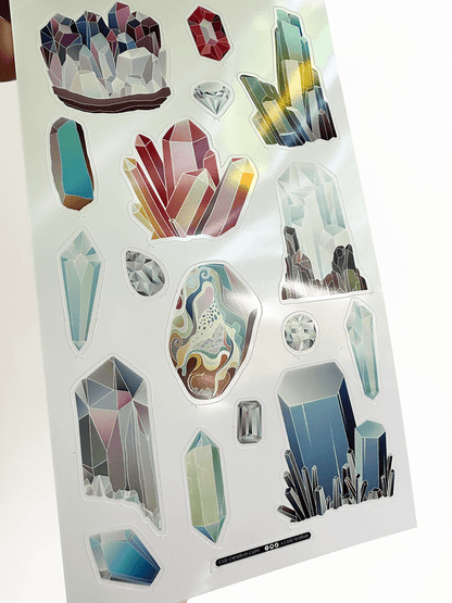 Crystals 4"x7" Sticker Sheet - Faux Theory Design