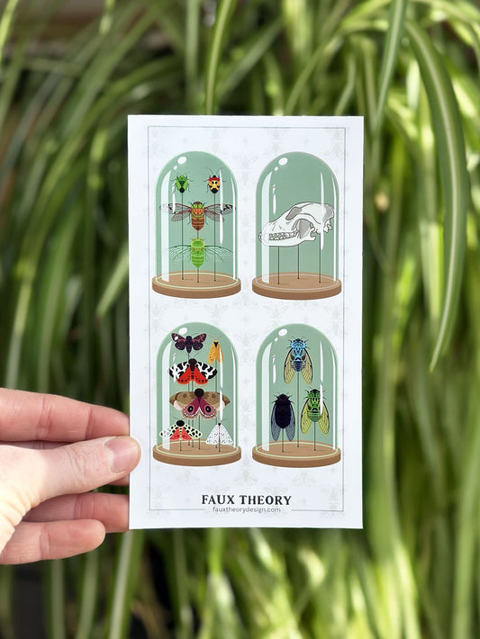 Curiosity Domes 4"x7" Sticker Sheet - Faux Theory Design