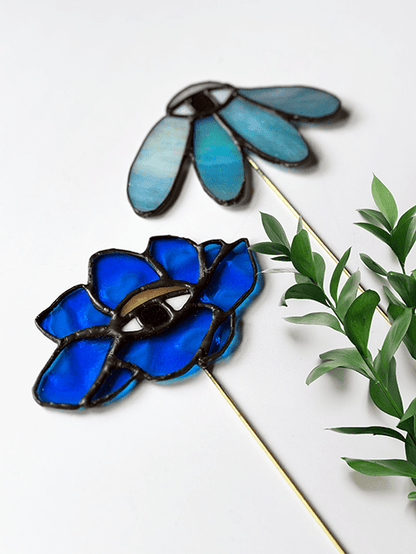 Eye - Bloom Stained Glass Plant Stakes - Faux Theory Design