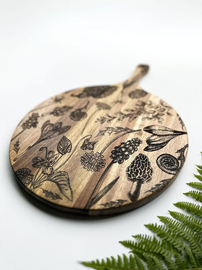 Foraged Plants Charcuterie Board - Multiple Shapes - Faux Theory Design