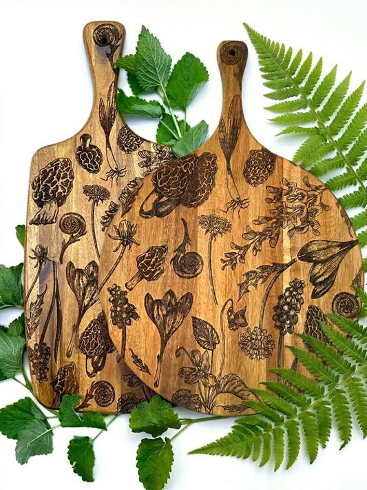 Foraged Plants Charcuterie Board - Multiple Shapes - Faux Theory Design