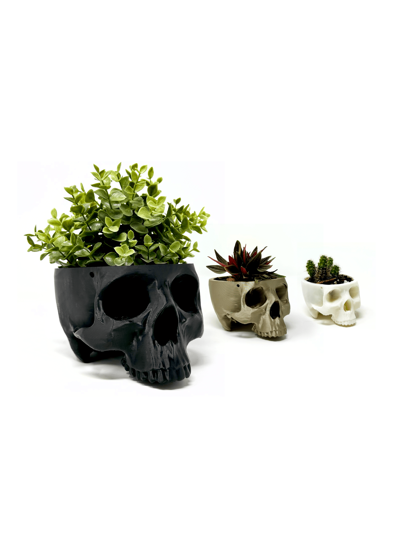 skull hanging planter Hanging Skull Planter: 3D Printed Gothic Home for Greenery – Faux Theory Design