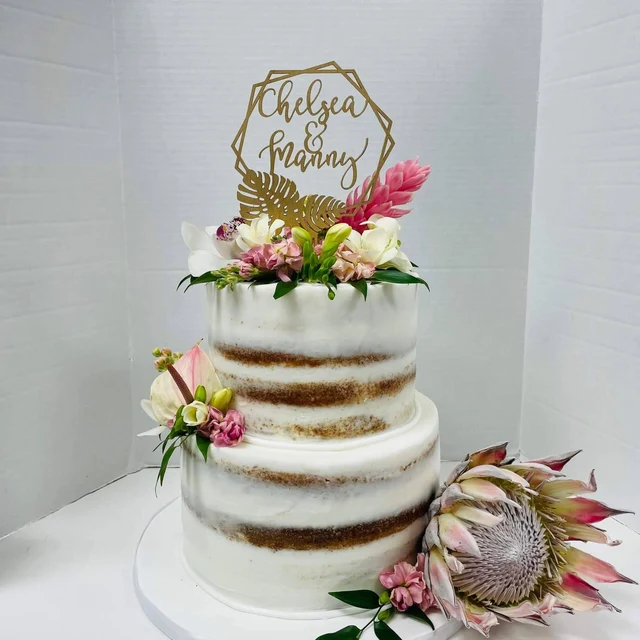 Personalized Tropical Wedding Cake Topper