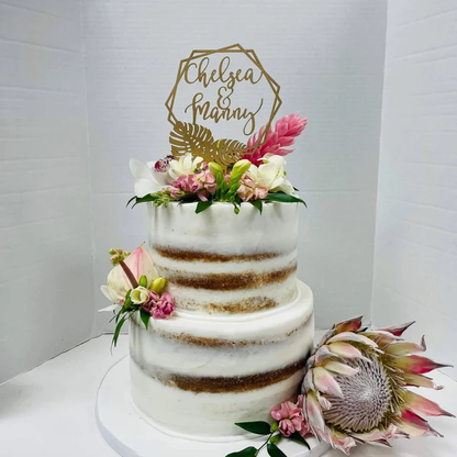 Personalized Tropical Wedding Cake Topper