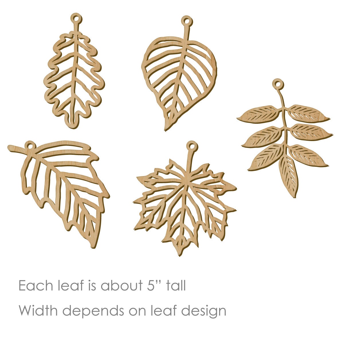 Fall Leaf Garland: Laser Cut Wood Autumn Decor