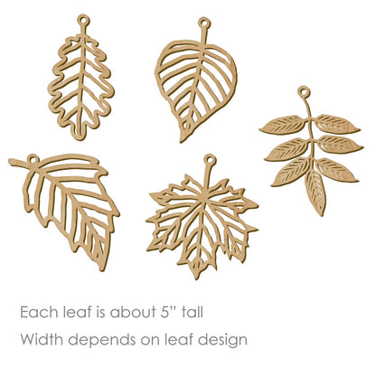 Fall Leaf Garland: Laser Cut Wood Autumn Decor