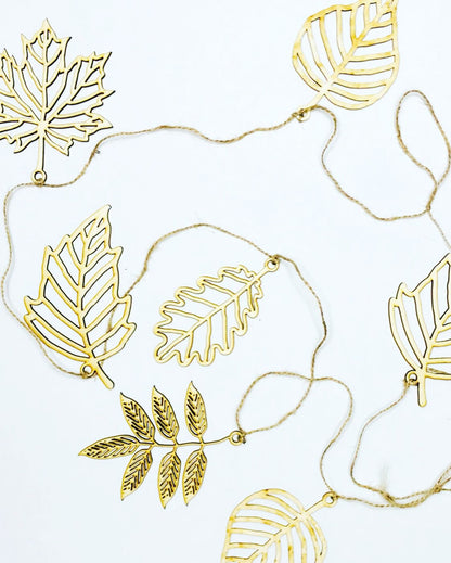 Fall Leaf Garland: Laser Cut Wood Autumn Decor