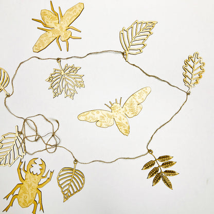 Fall Leaf Garland: Laser Cut Wood Autumn Decor