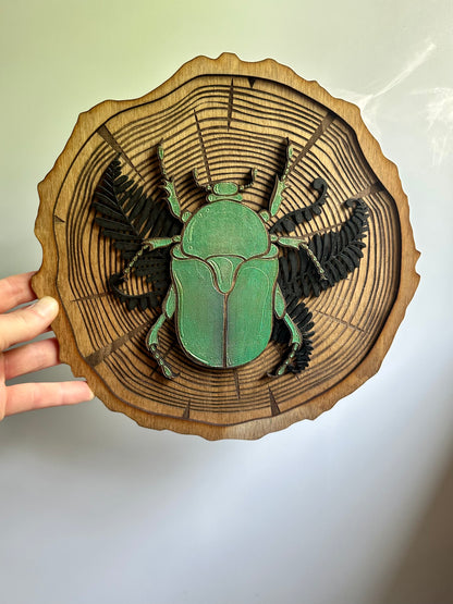 Scarab Beetle Wood Slice
