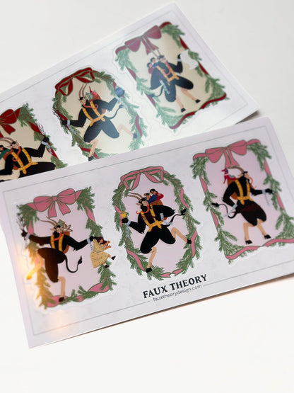 Krampus 4"x7" Sticker Sheet - Faux Theory Design