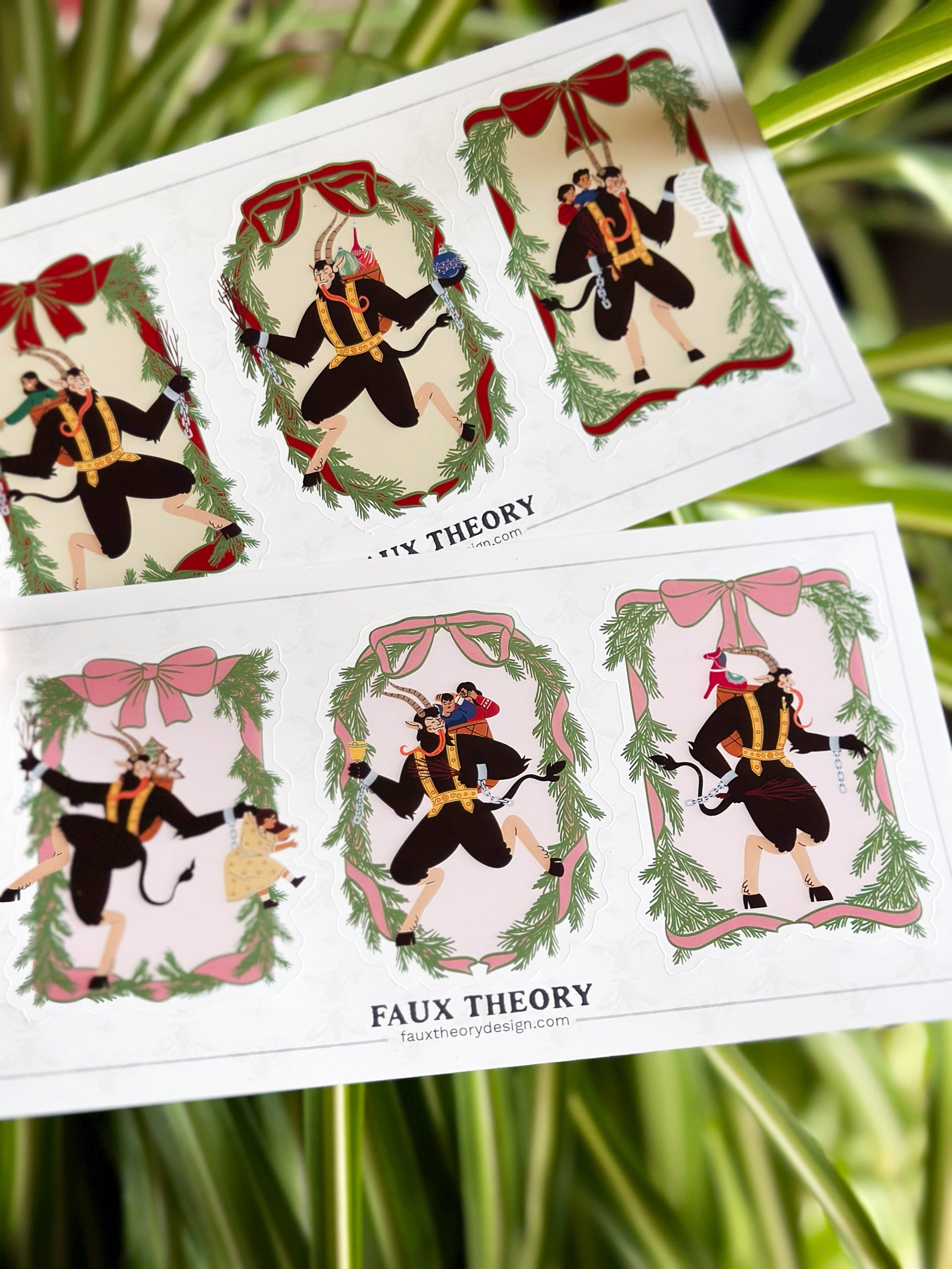 Krampus 4"x7" Sticker Sheet - Faux Theory Design