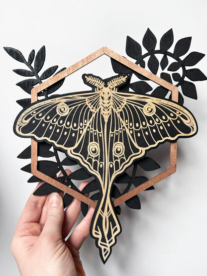Luna Moth with Ferns - Faux Theory Design