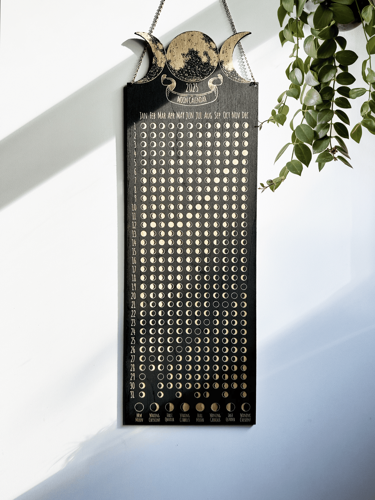 Lunar Moon Calendar, Phases of the Moon - Faux Theory Design