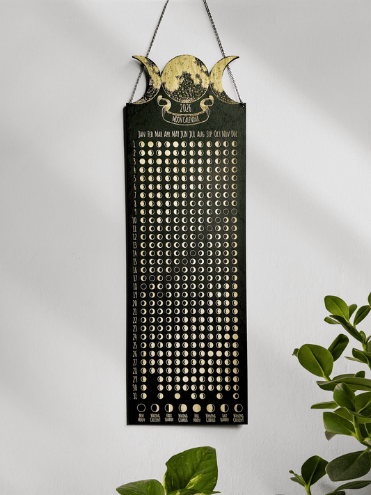 Lunar Moon Calendar, Phases of the Moon - Faux Theory Design