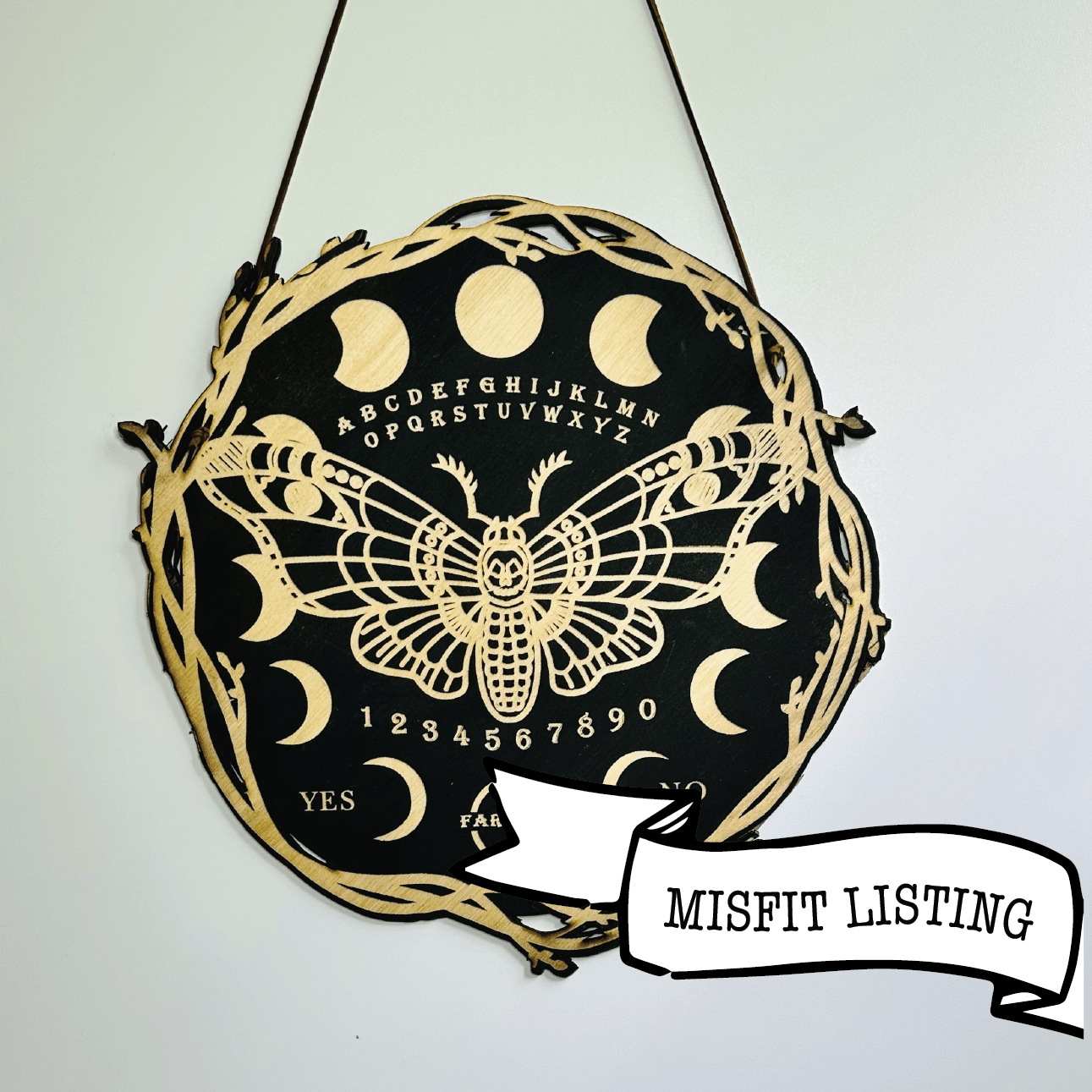 MISFIT LISTING - Black Moth Ouija - Faux Theory Design