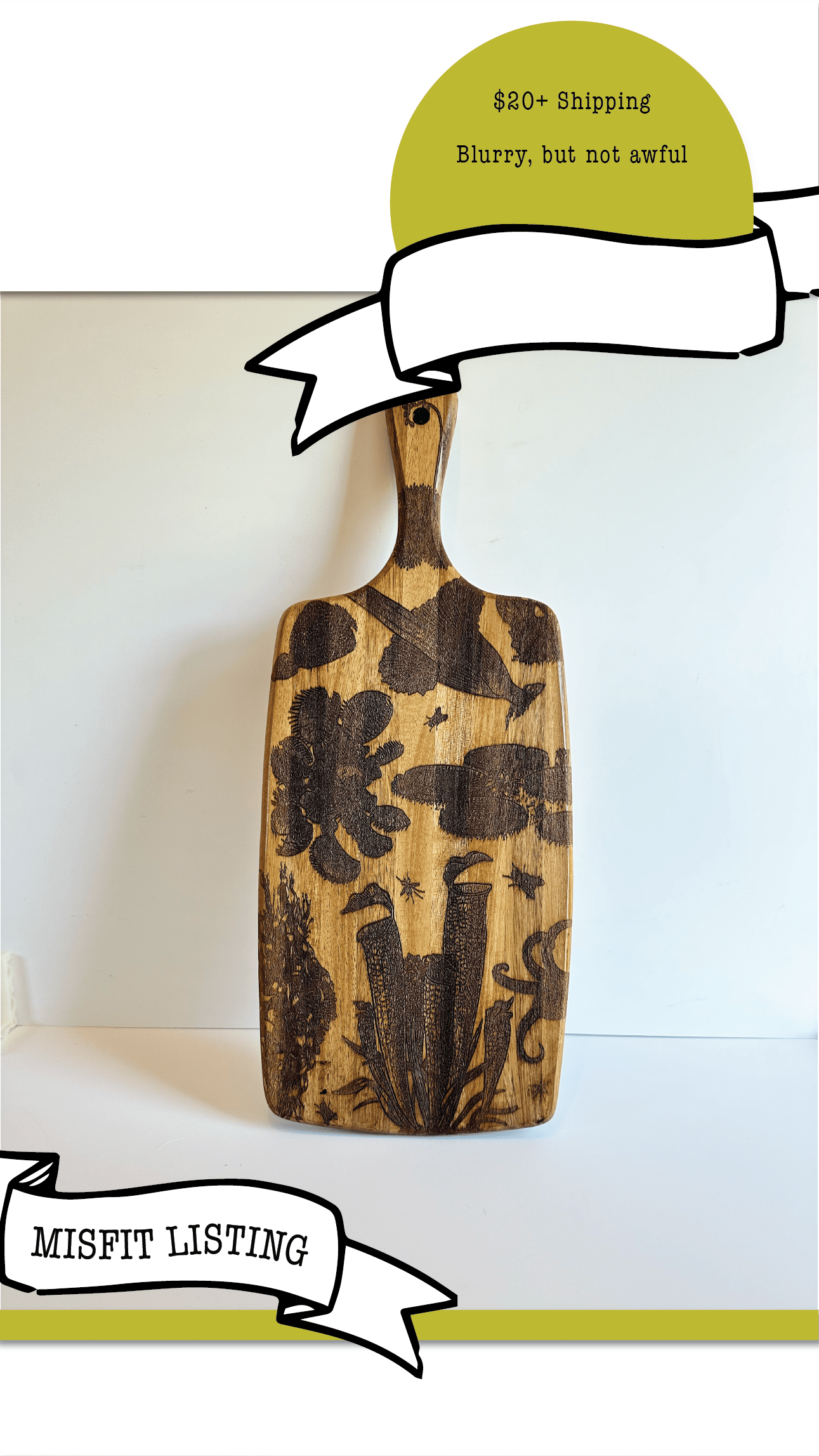 MISFIT LISTING - Carnivorous Plants Charcuterie Board - Faux Theory Design