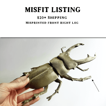 MISFIT LISTING - Giant Beetle - Gold Stag - Faux Theory Design