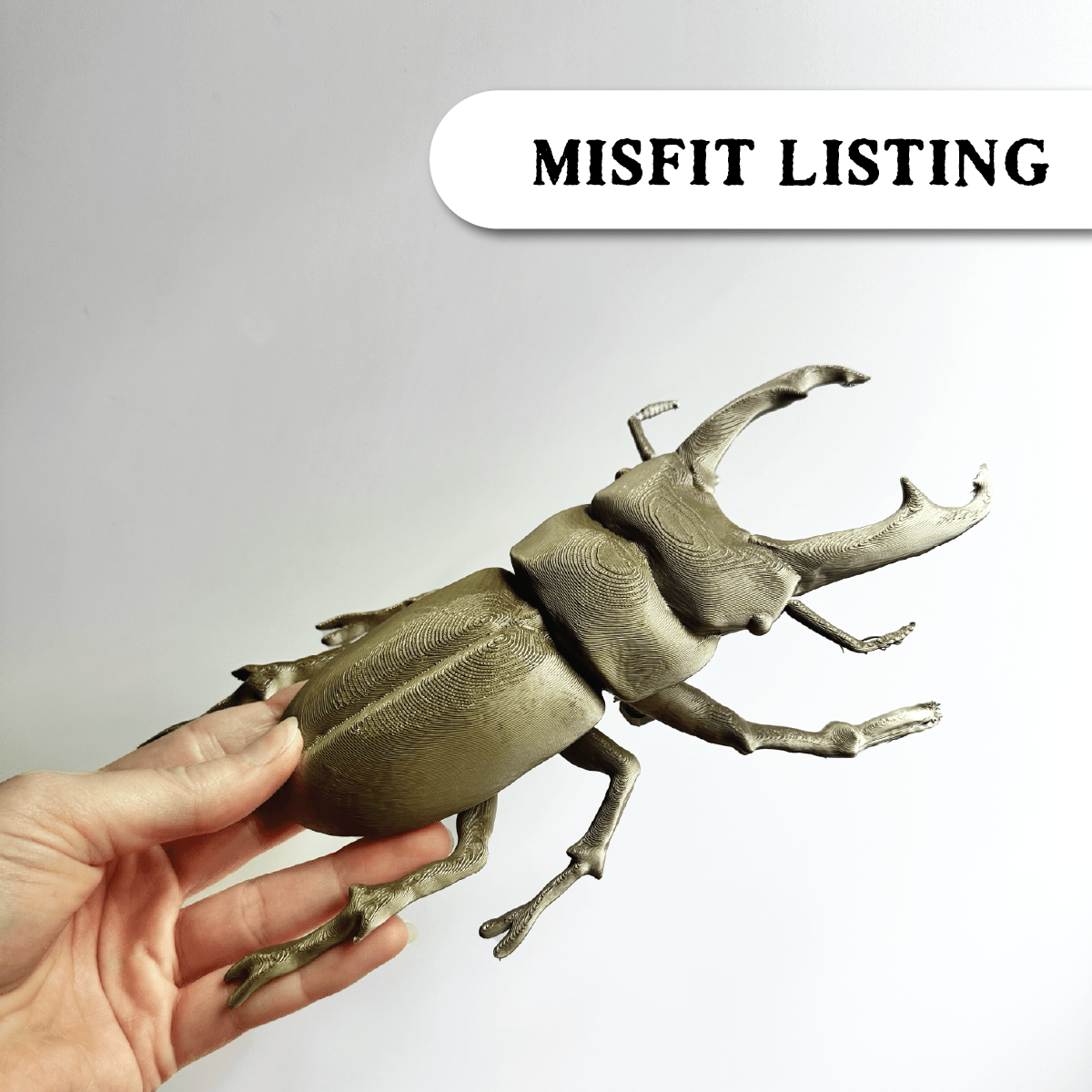 MISFIT LISTING - Giant Beetle - Gold Stag - Faux Theory Design