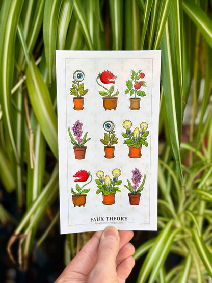 Mutant Flora 4"x7" Sticker Sheet - Faux Theory Design