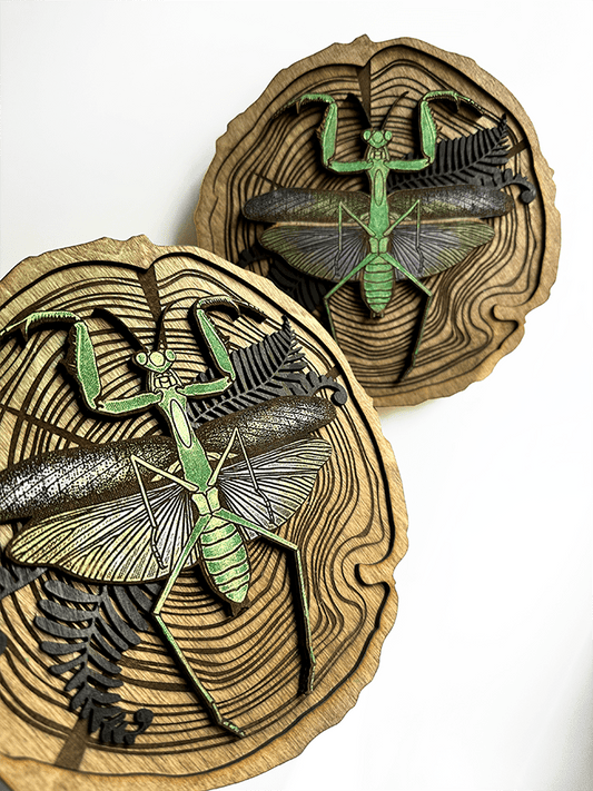 Praying Mantis Wood Slice - Faux Theory Design
