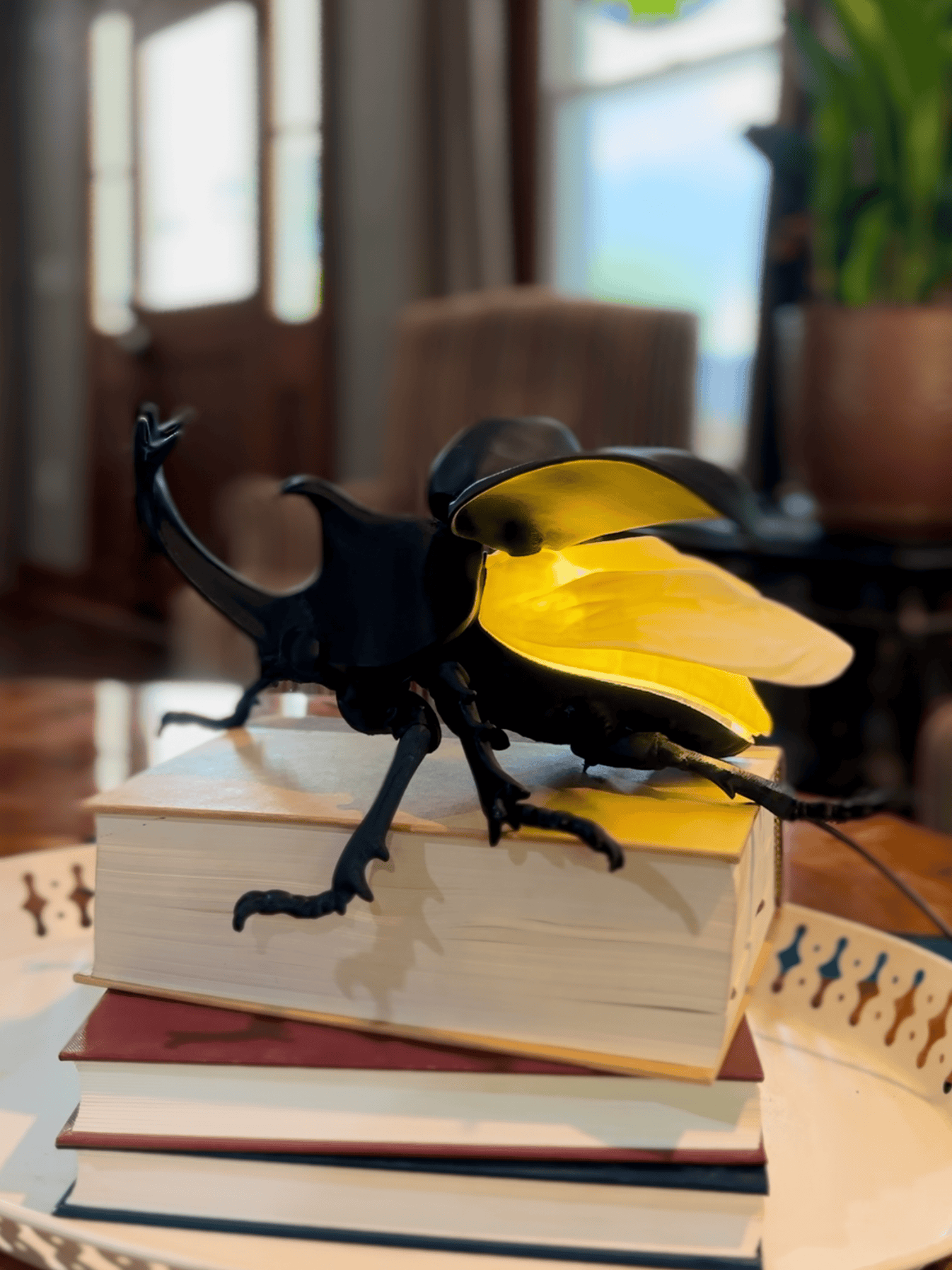 Rhino Beetle Accent Lamp: 3D Printed Insect-Inspired Night Light β Faux ...