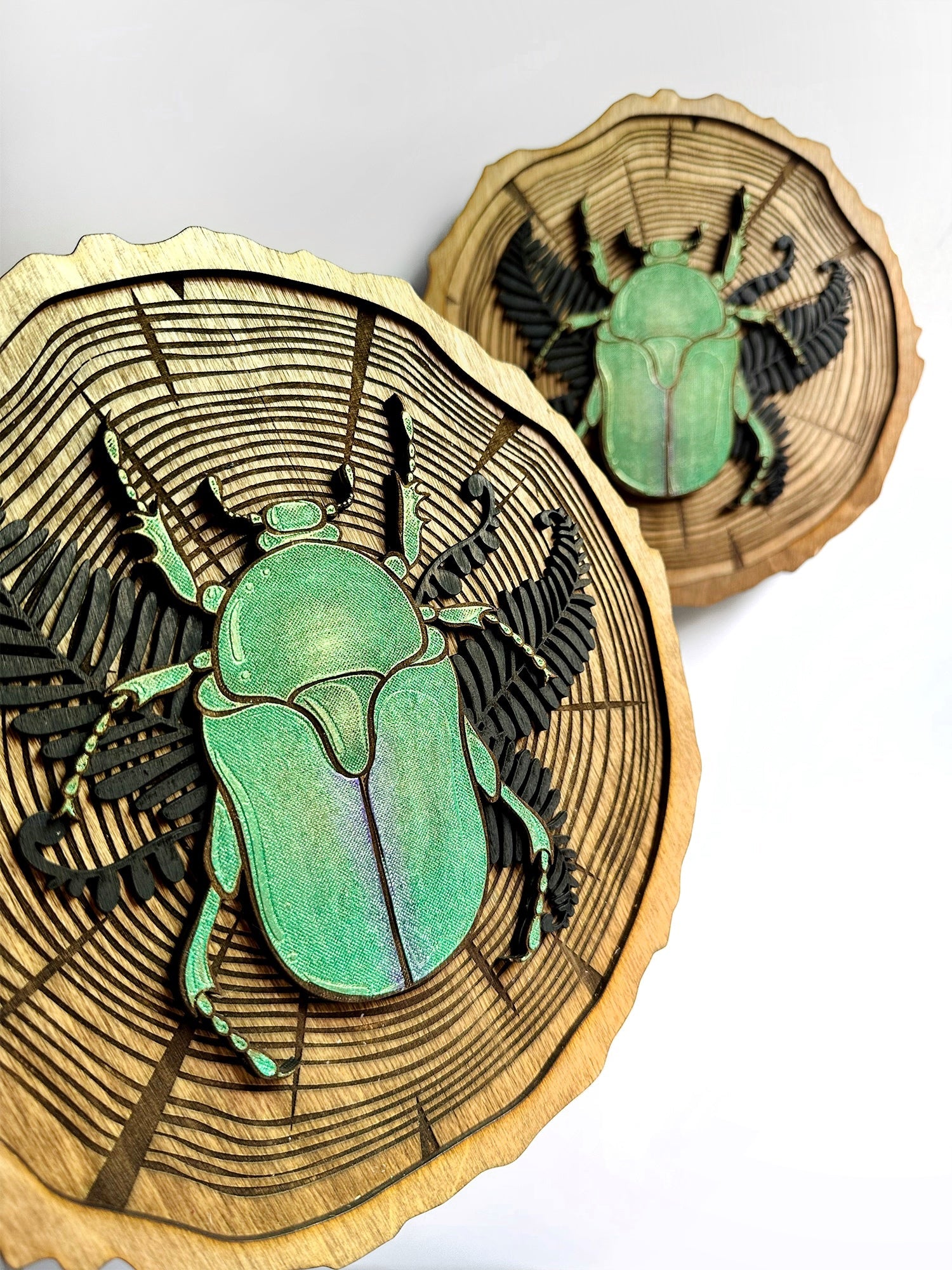 Scarab Beetle Wood Slice - Faux Theory Design