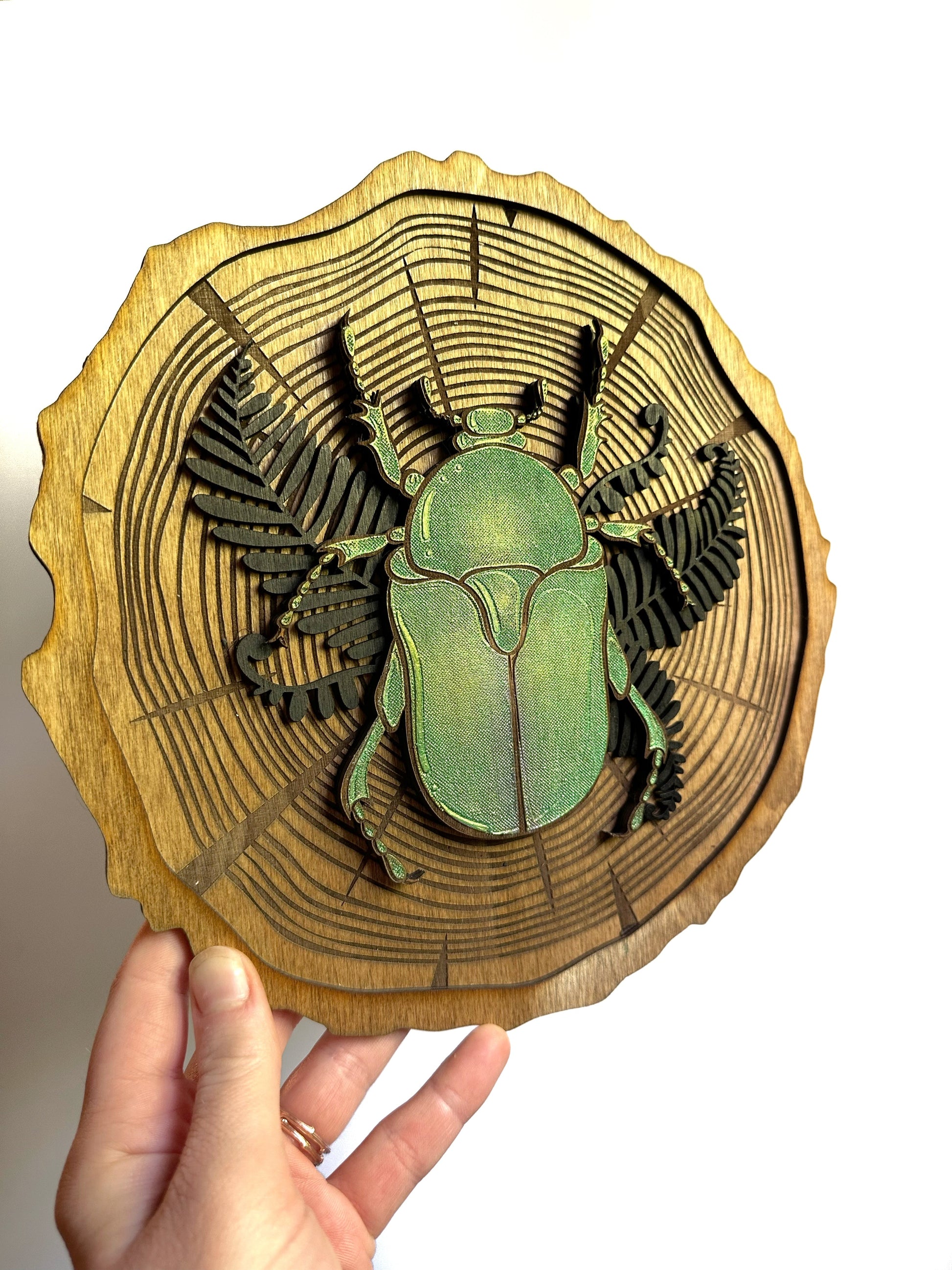 Scarab Beetle Wood Slice - Faux Theory Design