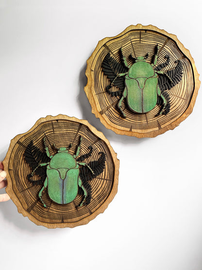 Scarab Beetle Wood Slice - Faux Theory Design