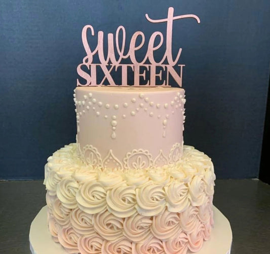 Sweet Sixteen Cake Topper - Faux Theory Design