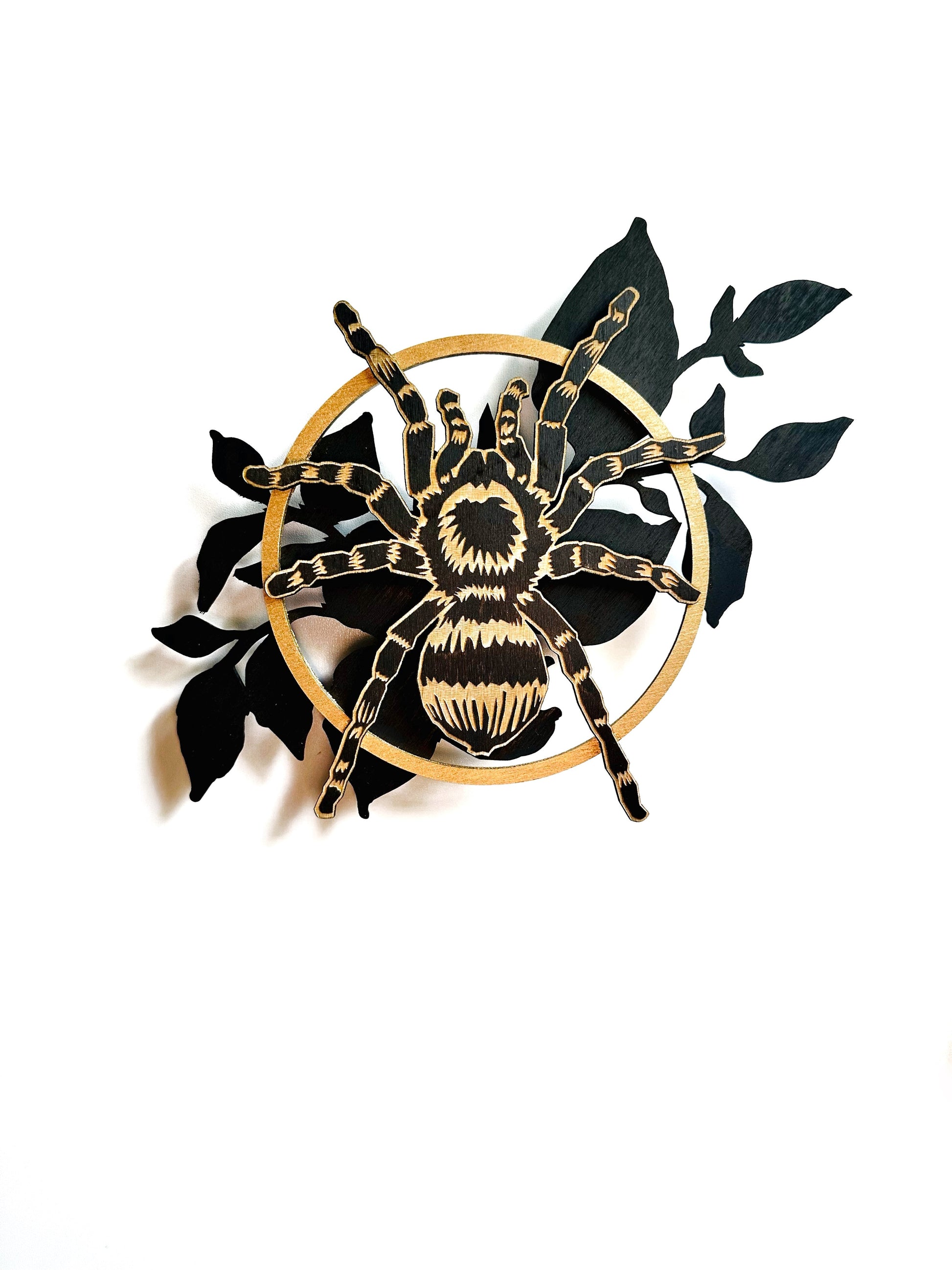 Geometric Tarantula with Botanicals- Faux Theory Design