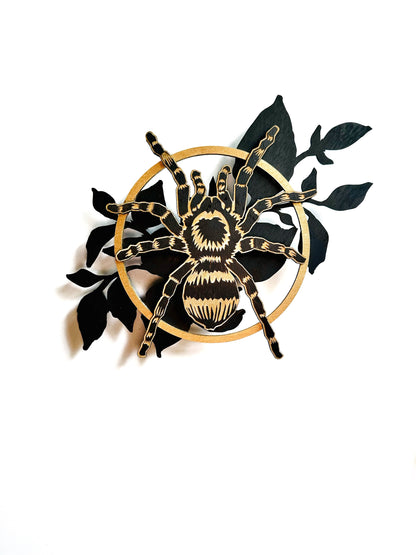 Geometric Tarantula with Botanicals- Faux Theory Design