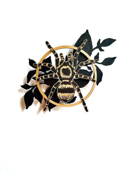 Geometric Tarantula with Botanicals- Faux Theory Design