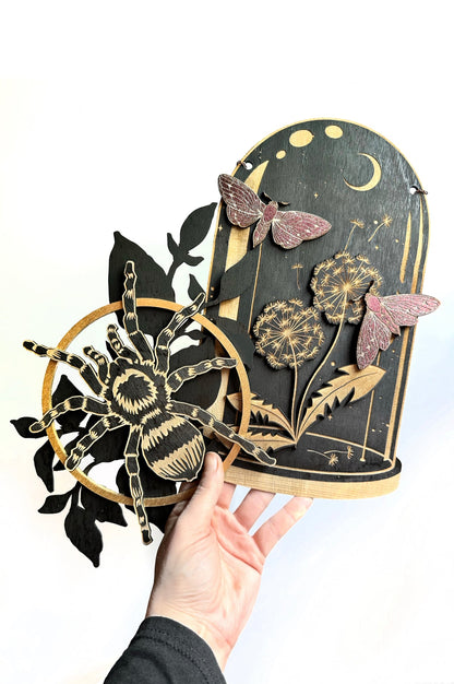 Geometric Tarantula with Botanicals - Faux Theory Design