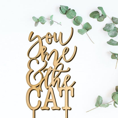 You Me and the Cat Cake Topper - Faux Theory Design