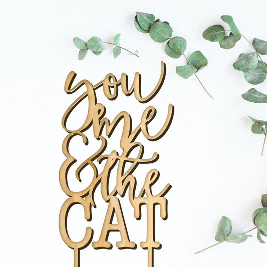 You Me and the Cat Cake Topper - Faux Theory Design