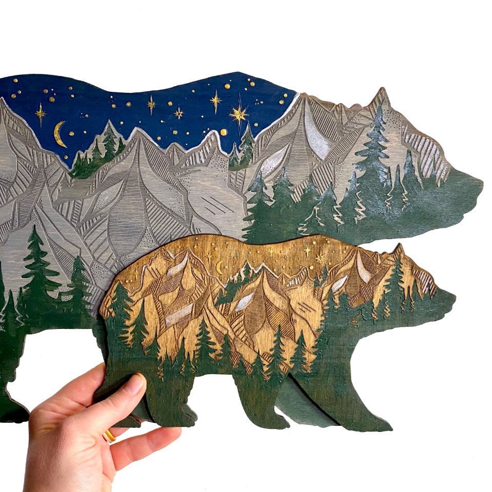 Bear Forest Painting